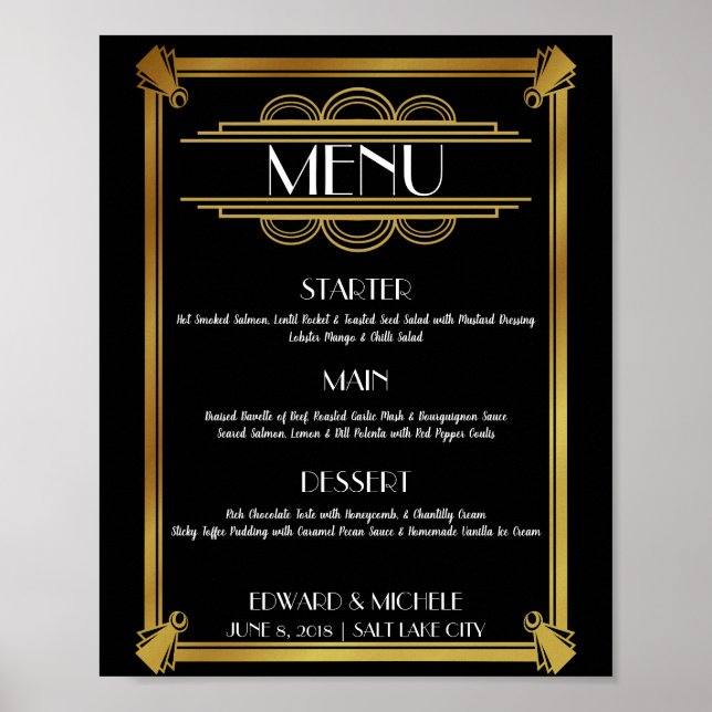 Art Deco menu poster (Front)