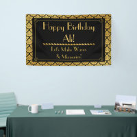 Art Deco Mermaid Scales - Black & Gold Birthday