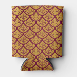 Art Deco Mermaid Scales - Magenta Can Cooler