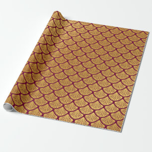 Art Deco Mermaid Scales - Magenta Wrapping Paper