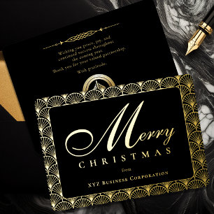 Art Deco Merry Christmas Business Gold Foil 