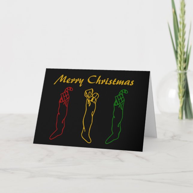 Art Deco - Merry Christmas - Customised Holiday Card (Front)