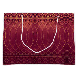 Art Deco Metallic Burgandy Large Gift Bag