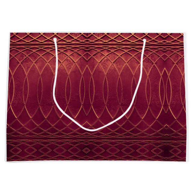 Art Deco Metallic Burgandy  Large Gift Bag (Front)