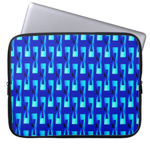 Art Deco Metallic Geometric - Cobalt Blue Laptop Sleeve