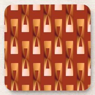 Art Deco Metallic Geometric - Copper and Rust Coaster