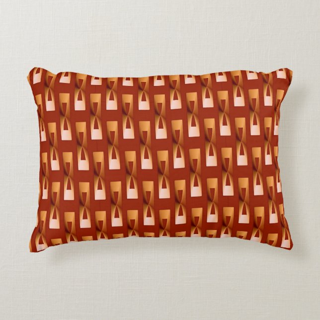 Art Deco Metallic Geometric - Copper and Rust Decorative Cushion (Front)