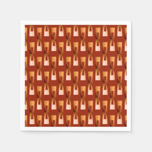 Art Deco Metallic Geometric - Copper and Rust Napkin