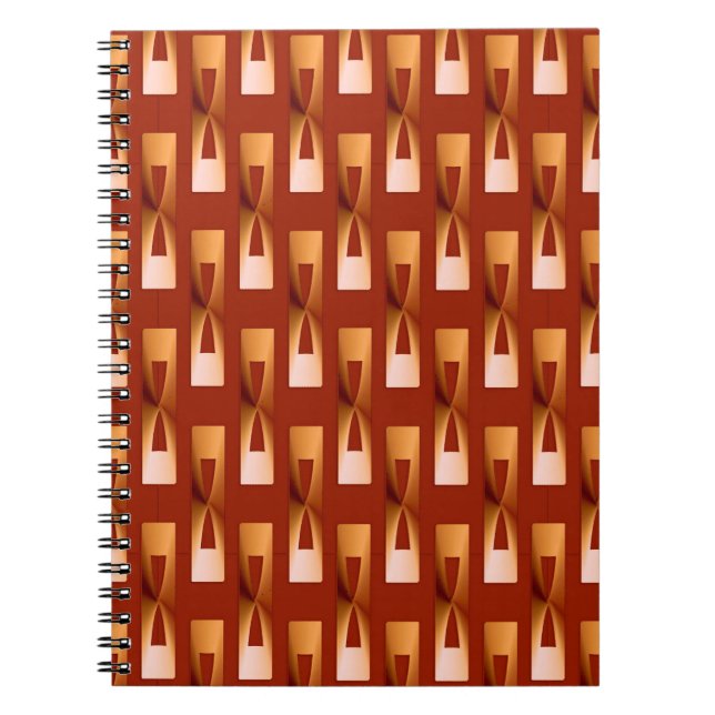 Art Deco Metallic Geometric - Copper and Rust Spiral Notebook (Front)
