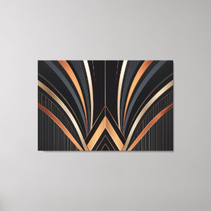 Art Deco Metallic Geometric Elegance Canvas Print