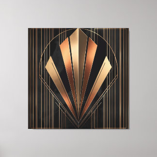 Art Deco Metallic Geometric Elegance Canvas Print