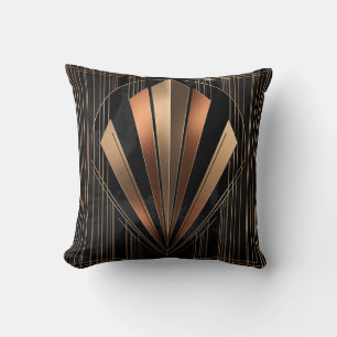 Art Deco Metallic Geometric Elegance Cushion