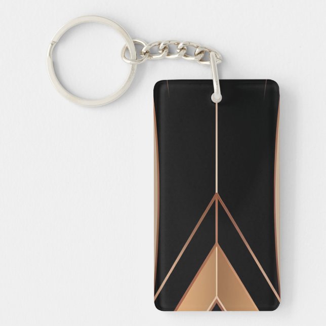 Art Deco Metallic Geometric Elegance Key Ring (Front)
