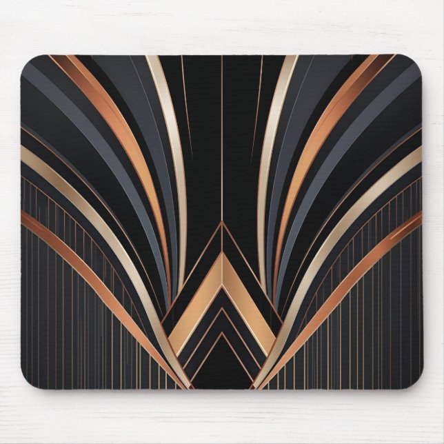 Art Deco Metallic Geometric Elegance Mouse Pad (Front)