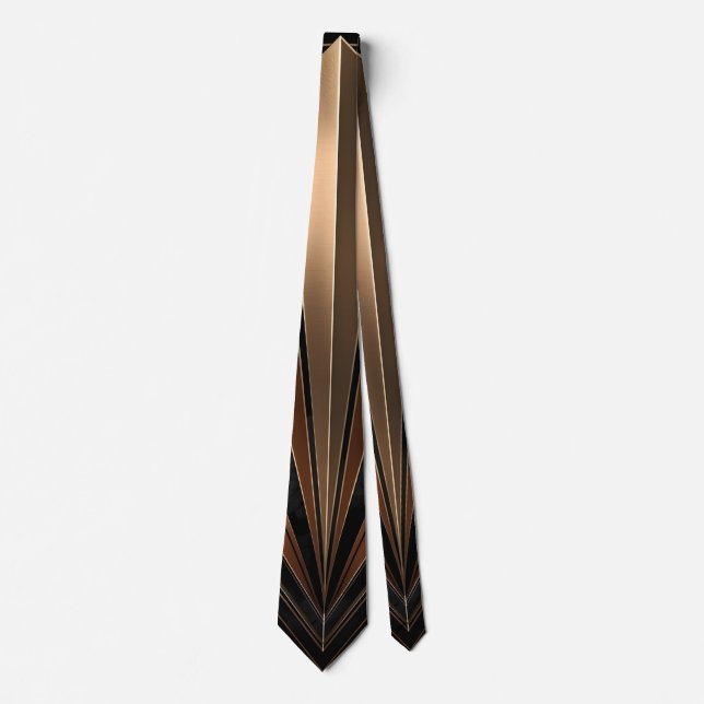 Art Deco Metallic Geometric Elegance Tie (Front)