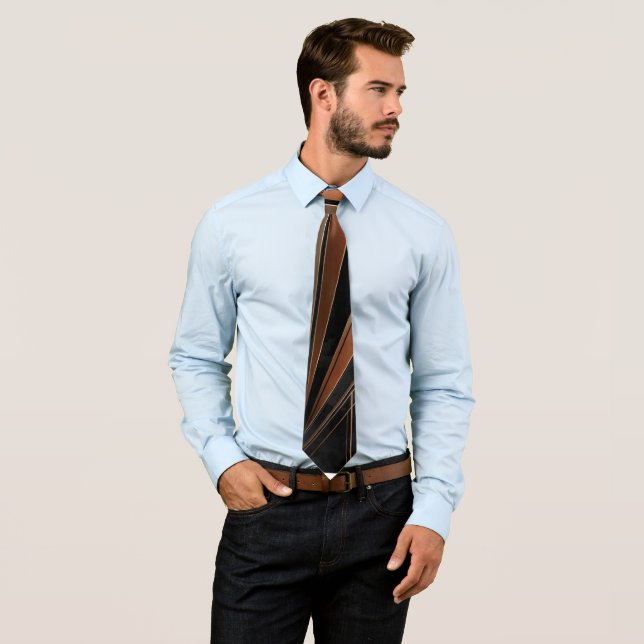 Art Deco Metallic Geometric Elegance Tie (In Situ)