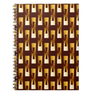 Art Deco Metallic Geometric - Gold and Chocolate Spiral Notebook