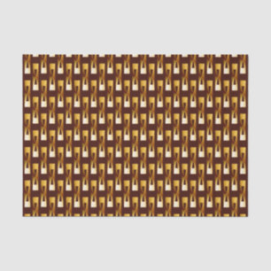 Art Deco Metallic Geometric - Gold and Chocolate Tissue Paper