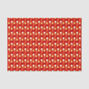 Art Deco Metallic Geometric - Red and Coral Tissue Paper