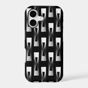Art Deco Metallic Geometric - Silver and Black
