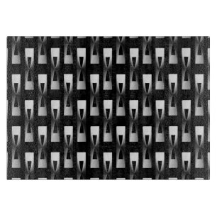 Art Deco Metallic Geometric - Silver and Black Cutting Board