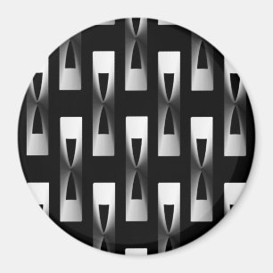 Art Deco Metallic Geometric - Silver and Black Magnet