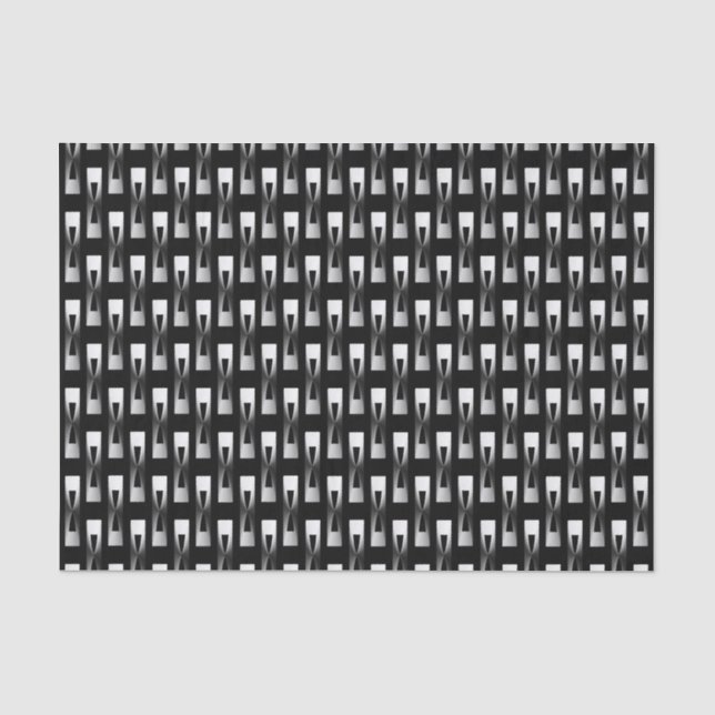 Art Deco Metallic Geometric - Silver and Black Tissue Paper (Front)