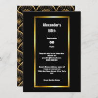 Art deco minimalist plain black gold gatsby theme