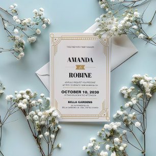 Art Deco Minimalist Wedding Invitation