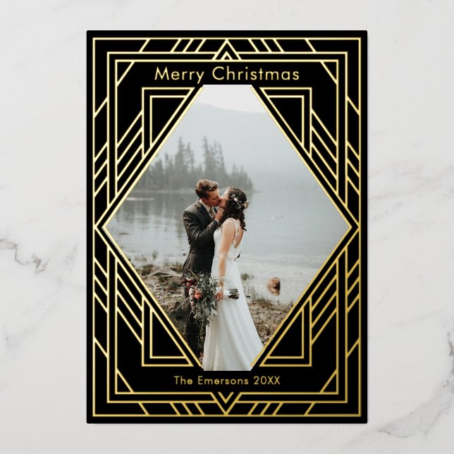 Art Deco Modern Christmas Design Holiday Card (Front)