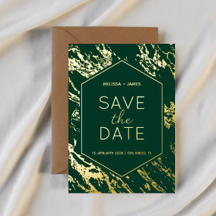 Art Deco Modern Hexagon Wedding Save the Date