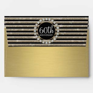 Art Deco Modern Horizontal Stripe Glitter Look Envelopes