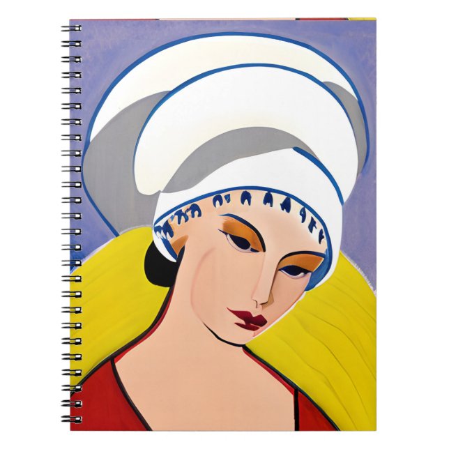 Art Deco Modern Lady in a Turban Notebook (Front)