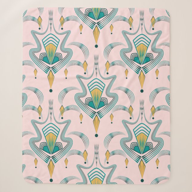 Art deco modern pattern graphic ornament. Abstract Sherpa Blanket (Front)