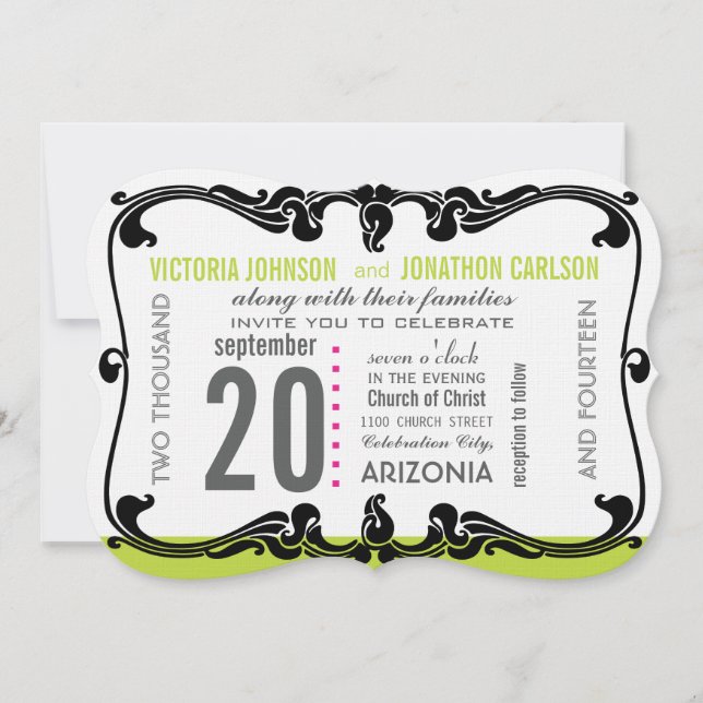 Art Deco Modern Wedding Invite (Front)