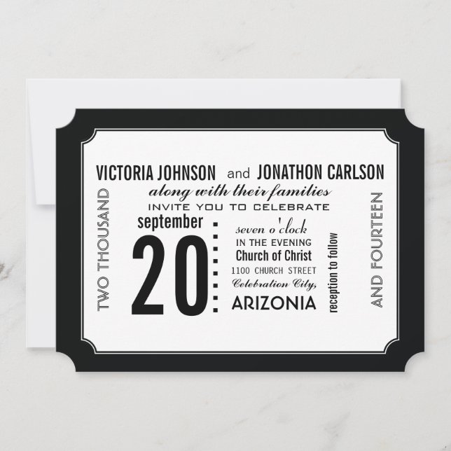 Art Deco Modern Wedding Invite (Front)