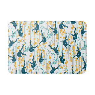 Art Deco Monkeys (autumn) Bath Mat