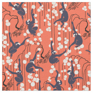 Art Deco Monkeys (original colors) Fabric