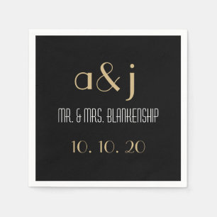 Art Deco Monogram Wedding Paper Napkins