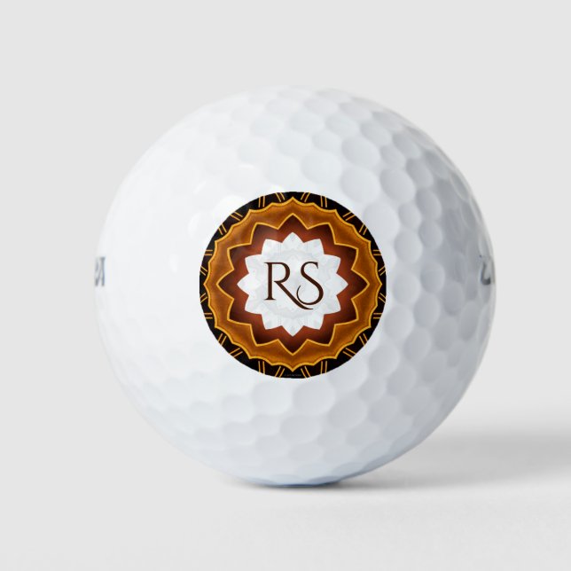 Art Deco Monogrammed Golf Balls (Front)