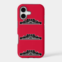 Art Deco Motif in B&W and Red Case-Mate iPhone Cas