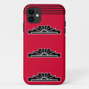 Art Deco Motif in B&W and Red Case-Mate iPhone Cas Case