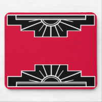 Art Deco Motif in B&W and Red Mouse Pad