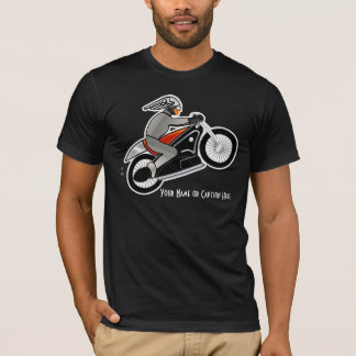 Art Deco Motorcycle,Rider,Helmet,Wings Customised T-Shirt
