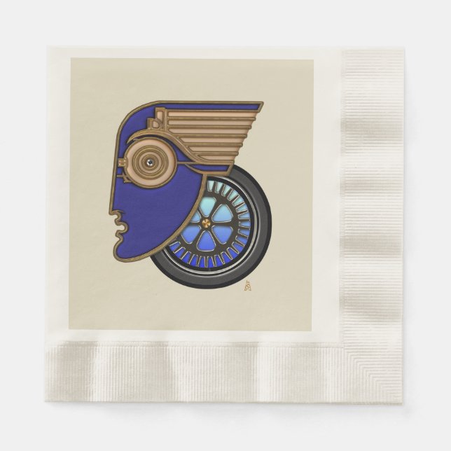 Art Deco Motorhead Napkin (Front)