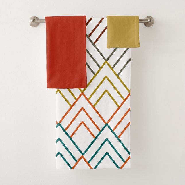 Art Deco Mountains  Bath Towel Set (Insitu)