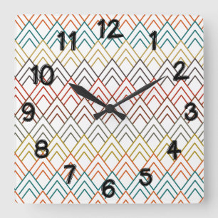 Art Deco Mountains  Square Wall Clock