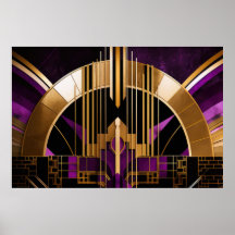 Art Deco Music Hall, Purple, Gold, Black