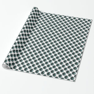 Art Deco Nautical Ship Lt Blue White Black Wrapping Paper