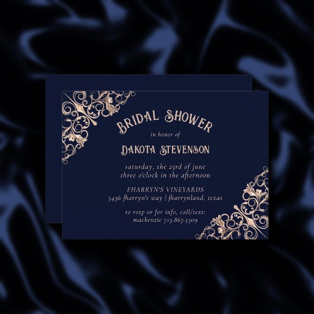 Art Deco Navy Blue and Blush | Geometric Invitation (Creator Uploaded)